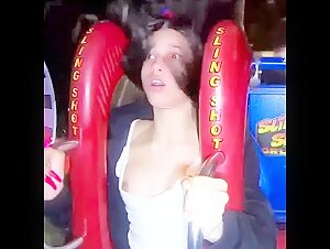 Full Boobs Show And Nip Slip In Slingshot Ride