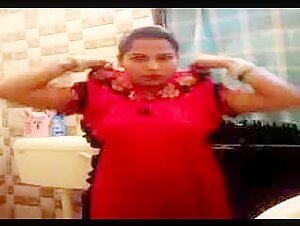 Indian Bhabhi Stripping Red Lingeire Getting Naked Low Quality Porn