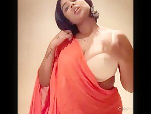 Instagram Famous Oasi Das Orange Saree tease, Onlyfans Video